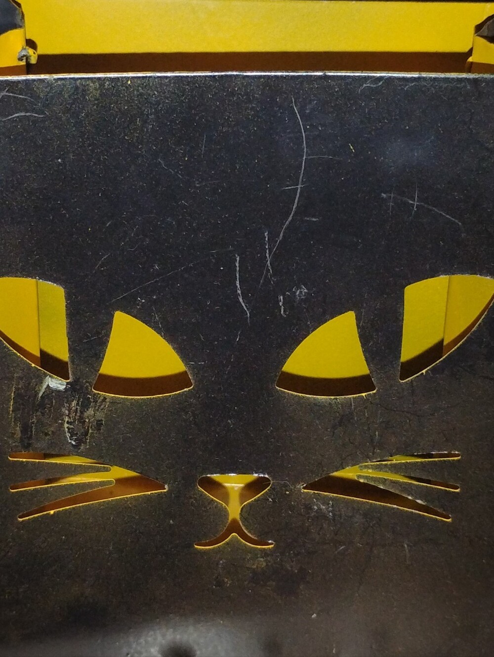 Halloween Black Metal Cat Face Cut-Out Decoration